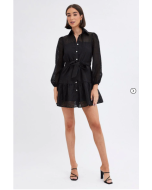 Black Shirts Dress Mini Long Sleeve
