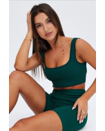 Seamless Green Crop Tank Top for Activewear