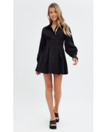 Black Shirts Dress Long Sleeve Poplin