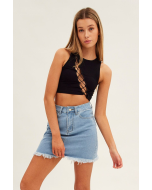 Best Seller Online Exclusive Blue High Rise Denim Mini Skirt