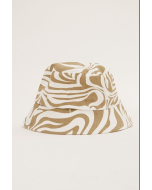 Beige Graphic Bucket Hat