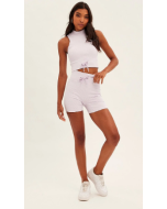 Seamless Purple Activewear Set with Top and Bike Shorts