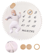 Newborn Photography Number And Letter Graphic Blanket With 2pcs Accessory
