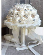 1pc Polyester Artificial Flower , Simple Artificial Flower Bouquet For Wedding Party