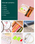Polyester Sewing Kit: Modern Flower Hand Embroidery Set
