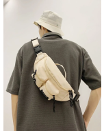 Men's Letter Patch Waist Bag