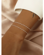 Set of Two Elegant Chain Bracelets with Minimalistic Design