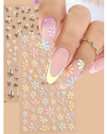Floral Pattern Nail Art Sticker - 2 sheets