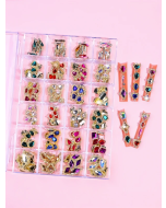 Geometric Rhinestone Nail Art Decor: Sparkling Box of Beauty