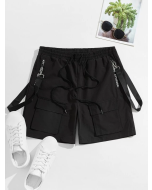 Tape Waist Shorts: Functional Pockets, Drawstring Closure for Men