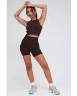 Seamless Brown Activewear Tank Top for Versatile Style
