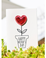 1pc Mother's Day Heart Design Greeting Card, White Paper Thank You Card For Mother's Day