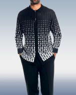 Long Sleeve Set with Black Criss Cross Pattern for Walking