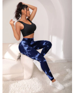 Colorful Tie Dye Leggings with Wideband Waist and Scrunch Butt