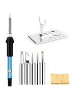 220V 60W 200℃-450 ℃ Steel Plastic and Aluminum Alloy Adjustable Temperature Soldering Tools Kits - 220V EU Plug