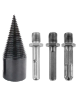 2PC Wood Splitter Firewood Drill-Bit Kindling Log Splitter Heavy Duty Electric Splitting Drills 42mm Screw Cracker Removable Cone Driver Hex Shank Square Round Handle