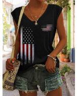 Vintage Flag Print Tank Top
