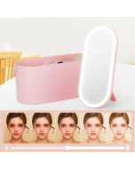 Makeup bag with LED makeup mirror