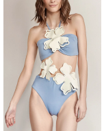3D Petal Stitching One-Piece Swimsuit