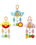 Baby wind chimes 0-3 years old bed hanging hand rattle bell Turn bead plush doll baby toys