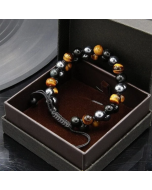 Triple Protection Bracelet - Tiger Eye Onyx and Black Gallstone