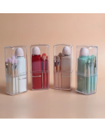 Powder Foundation Eyeshadow Blush Brush Mini Cute Makeup Brushes Set Travel Size Portable 8 in 1 Synthetic Hair Makeup Beauty