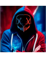 Halloween Two Colors Glow Ghost Mask with Scary Led Glow Mask for Halloween Party Led Facial Mask