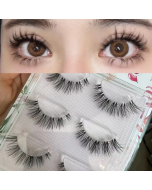 Clear Stem False Eyelashes Natural Simulation Crossed Dense Eye Tail Lengthening 3 Pair Pack