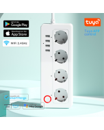 Tuya European Standard RH-EU411-4U-WIFI Doodle Smart Row Plug German Standard WIFI Power Board Surge Protector ZIGBEE Home Switch Row Socket
