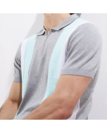 Pomegranate color-block Knitted Polo Shirt