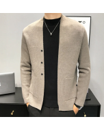 Pure Color Casual Knitted Cardigan