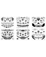 New Products Luminous Halloween Tattoo Face Skeleton For Halloween Decorations Party Carnival Party