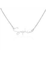 Personalized 18k Yellow Gold Finish or Polished Stainless Steel | Signature Style Name Necklace
