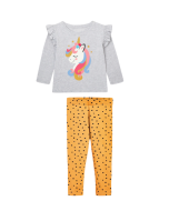 Europe and the United States children's clothing fall cotton girls suit unicorn lace lace long-sleeved children's suit