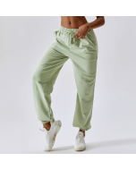 Spring drawstring waist loose sports sweatpants women outdoor dance leisure pants commuting hundred straight guard pants