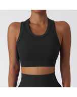 High Strength Seamless Yoga Clothing Women's Gathering Shock Absorbing Fitness Bra Underwear Running Sports Tank Top