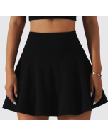 Spring Nude Tennis Skirt Fitness Badminton Fake Two Sports Skirt Pants Pocket Running Casual Mini Skirt