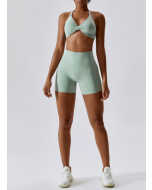 Yoga Clothing Suit Women Slim Sexy Quick Dry Nude Exercise Clothing Cycling Running Fitness Clothing Suit