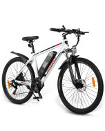 SAMEBIKE SY26 Electric Bike 26 inch 350W Motor 36V 10Ah Battery 35km/h Speed Front and Rear Disc Brake - White