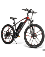 SAMEBIKE MY-SM26 Electric Bike 26 Inch Tires 350W Motor Max Speed 30km/h Up To 80km Range Max Load 150kg Dual Disk Brakes LCD Display Magnesium Alloy Rim - Black