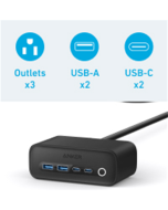 Anker 525 Charging Station, 7-in-1 USB C Power Strip for iphone13/14, 5ft Extension Cord with 3AC,2USB A,2USB C,Max 65W Power Delivery Desktop Accessory for MacBook Pro, Home, Office (Phantom Black)