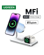 UGREEN Magnetic 25W Wireless Charger Stand 15W 3-in-1 Charging Station For iPhone 14 Pro Max For Apple Watch AirPods