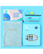 36 colors solid watercolor paint portable iron box beginners hand-painted painting tool set / single box