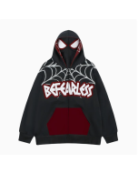 Halloween Double Hood Spiderman Jacket Plus Velvet