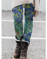Wisherryy Irises Graphic Comfy Stretchy Leggings