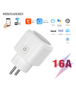 Tuya smartlife remote control EU 16A wifi smart plug with socket with energy monitoring, work with Alexa and google assistant