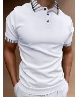 Short Sleeve Printed Pullover Polo Shirt