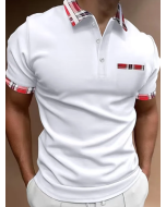 Short Sleeve Printed Pullover Polo Shirt Short Sleeve Printed Pullover Polo Shirt