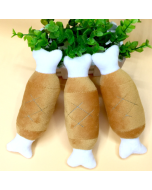 Pet Toys Plush Double Bones Chicken Legs Teething Sound Toys