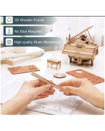 Robotime Rokr Magic Piano Mechanical Self-playing Music Box for Kids and Adults Building Block Kits Toys 3D Wooden Puzzle AMK81 3-7 day delivery | Free shipping